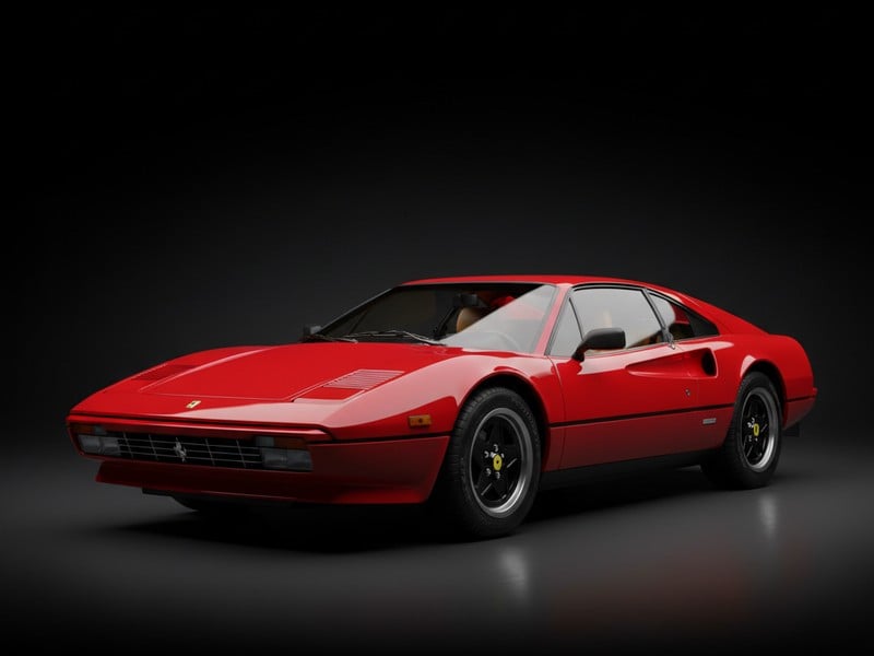 Ferrari 328 luxury leather floor mats with premium stitching and embroidered logo 1985-1989