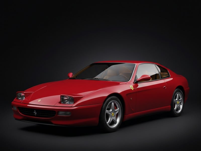 Ferrari 456 luxury leather floor mats with premium stitching and embroidered logo 1992-2003