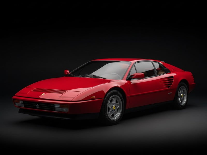 Ferrari Mondial luxury leather floor mats with premium stitching and embroidered logo 1980-1993