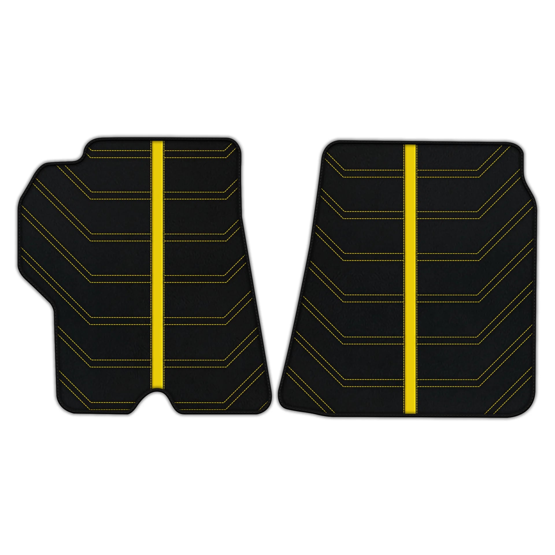 Ferrari California luxury leather floor mats with premium stitching and embroidered logo 2008-2014