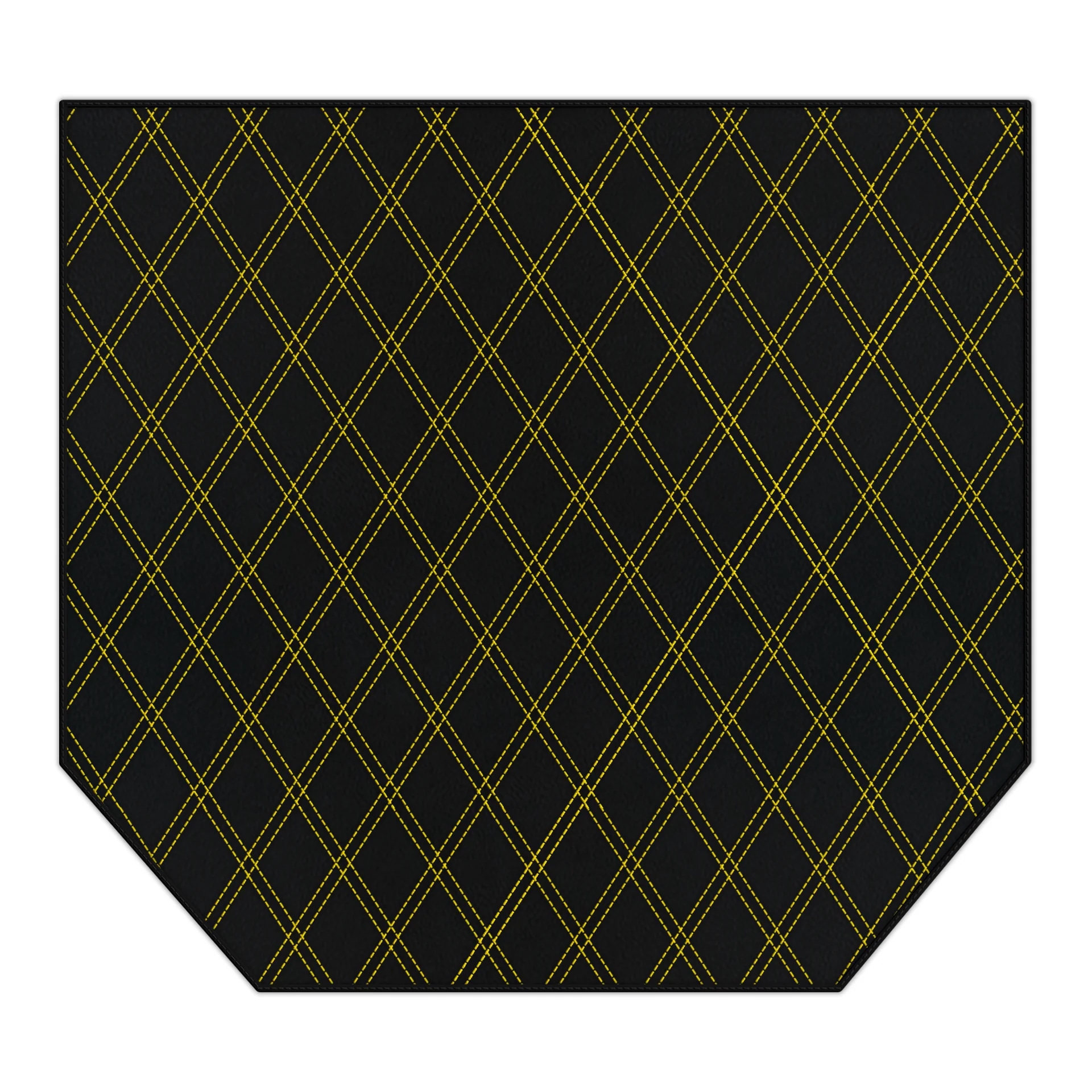 Tapis de sol sur mesure Ferrari 360, matériau de qualité supérieure, ajustement précis, noir élégant avec coutures jaunes.