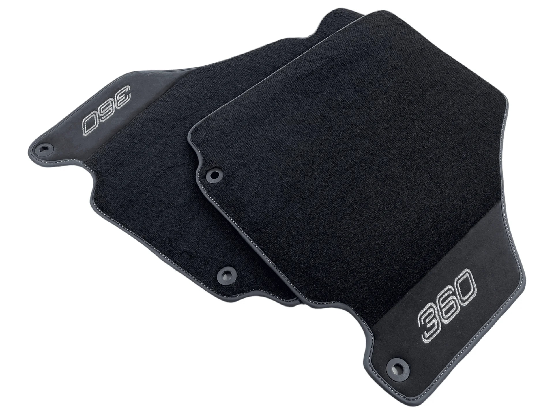Luxury floor mats for Ferrari 360 Modena in black Alcantara