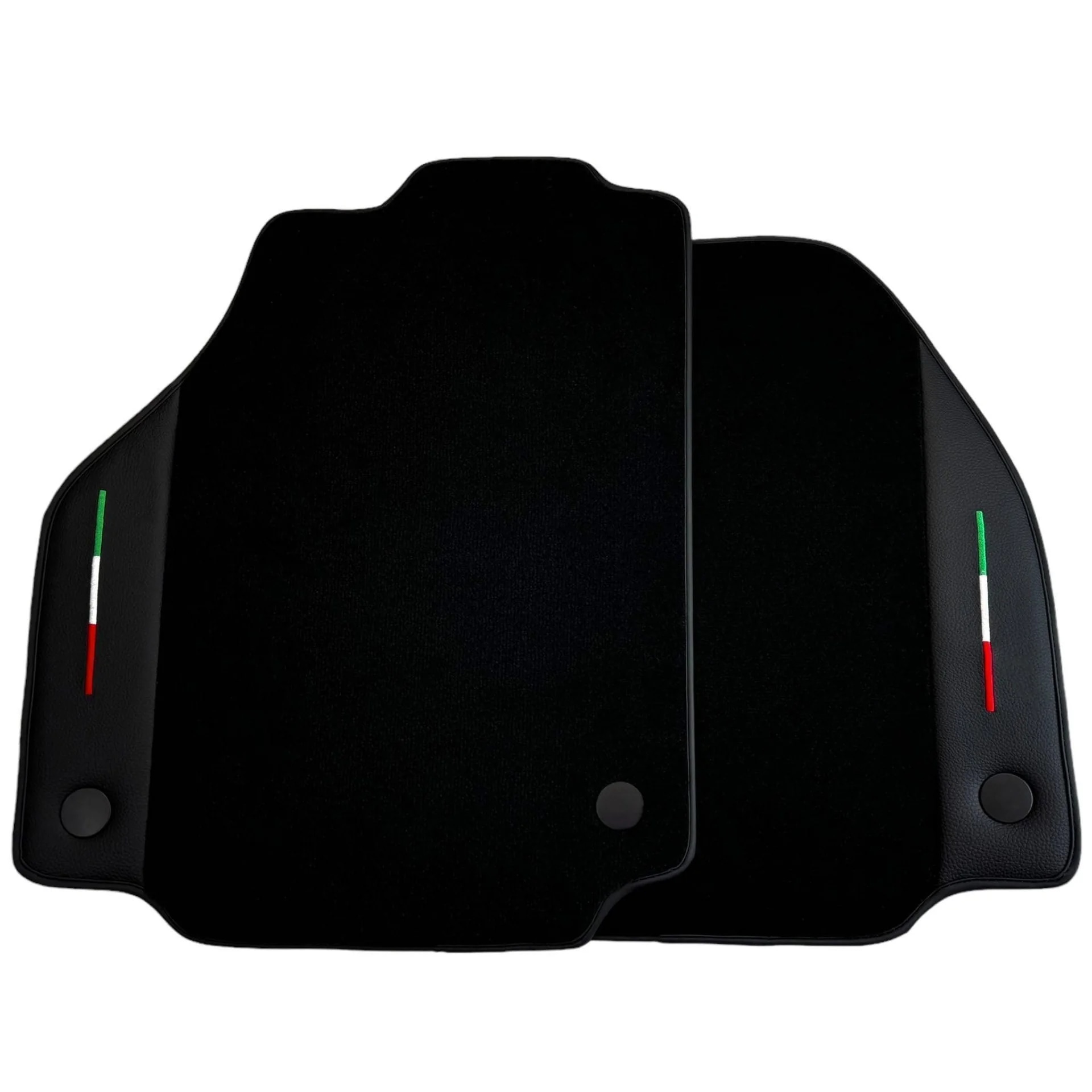 Ferrari 458 custom fit floor mats, premium quality with precise fitment, featuring stylish Italian flag accents.