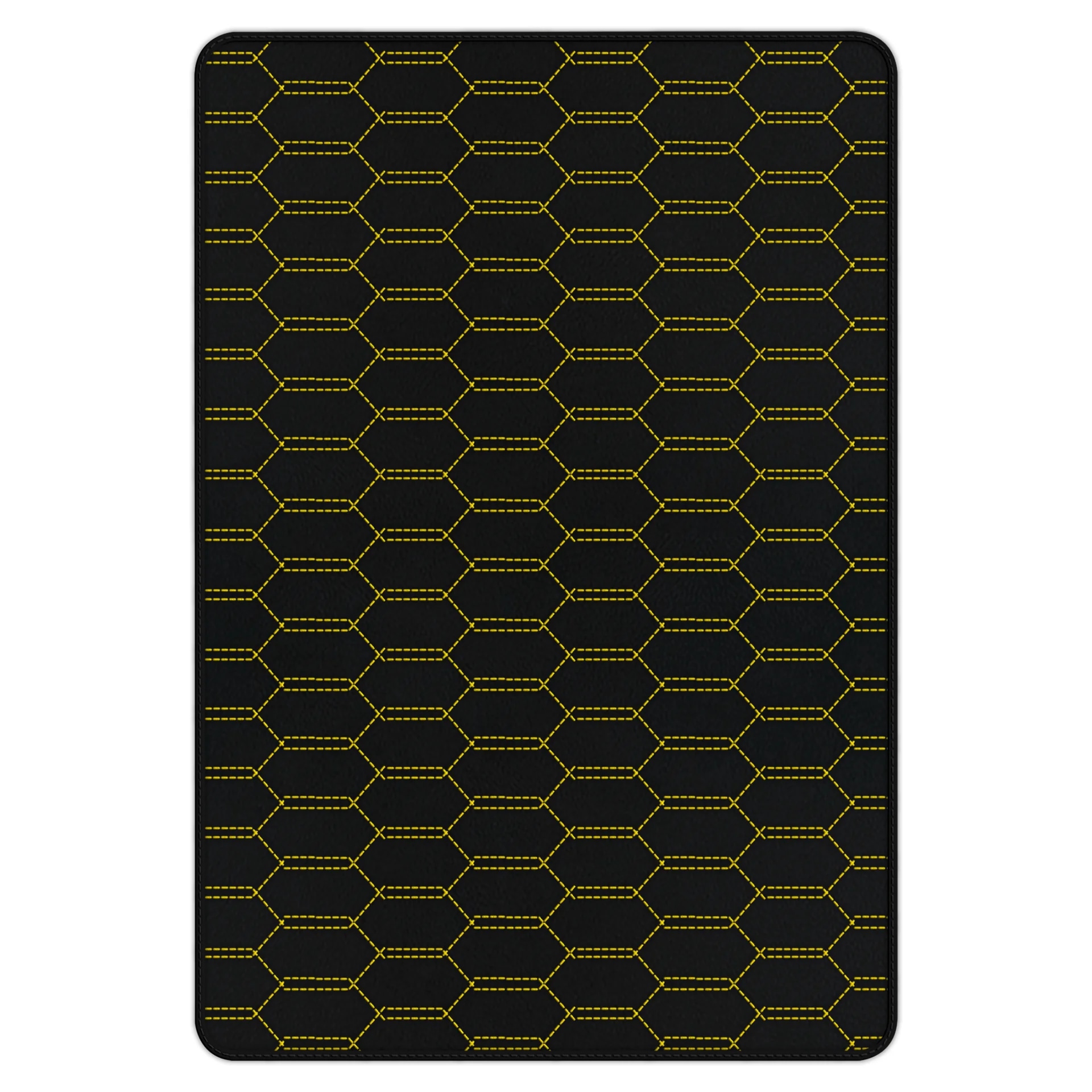 法拉利458專用地墊,優質精準合身,時尚黑色設計搭配黃色縫線。