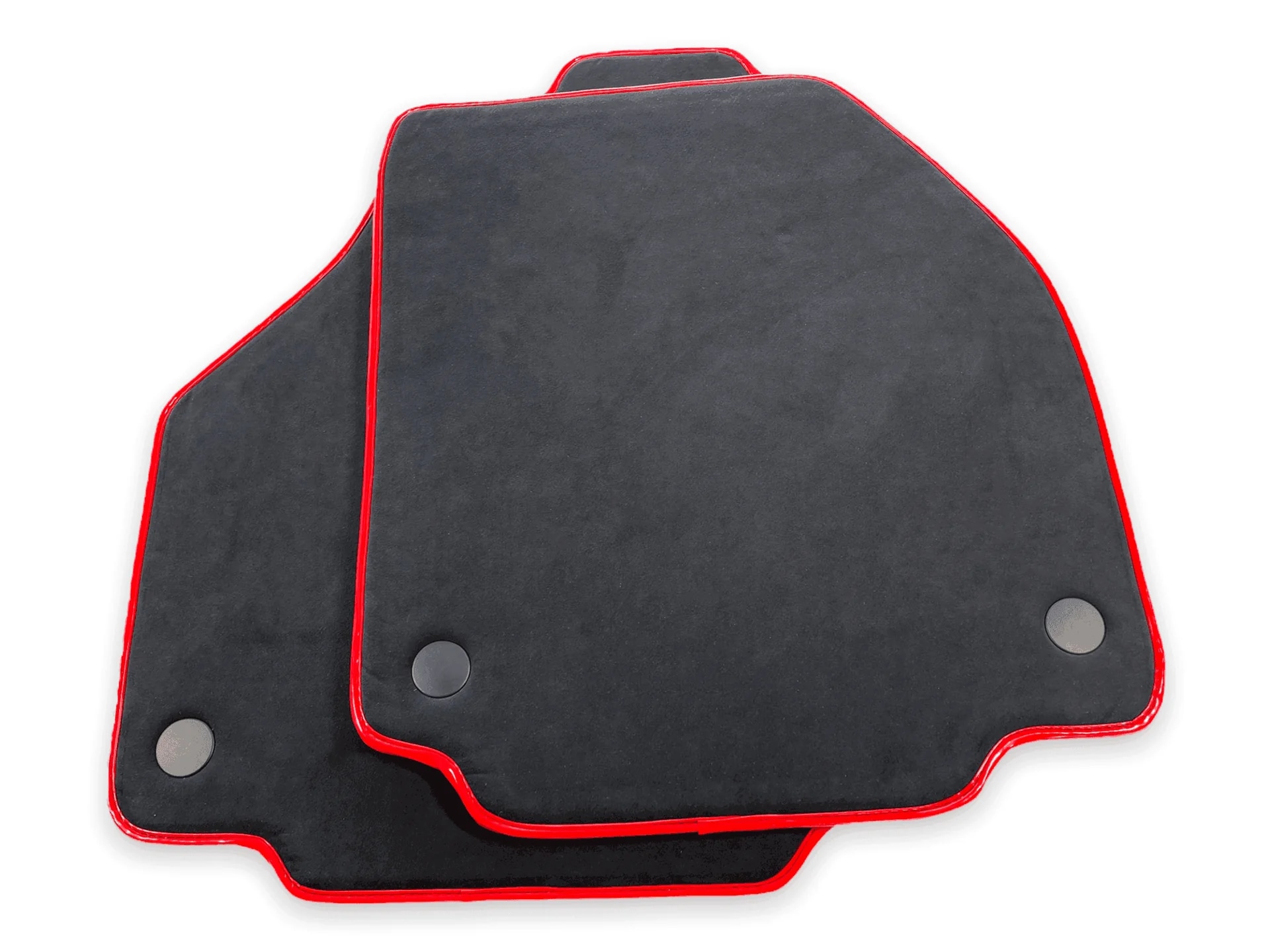 Ferrari 458 custom fit floor mats, premium quality with precise fitment, featuring sleek black design and red trim.