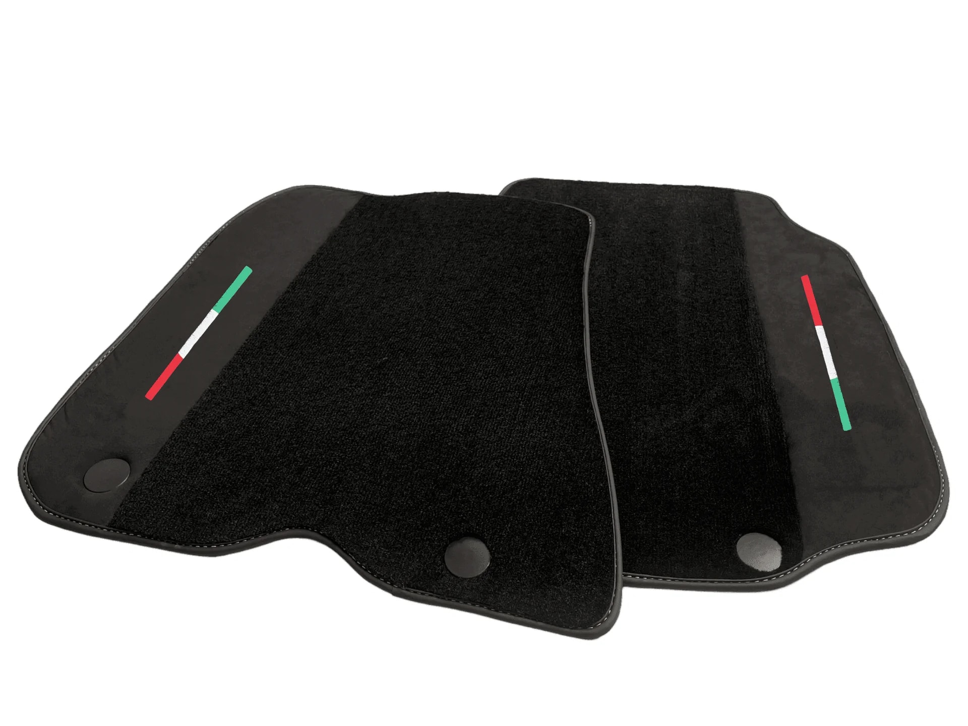 Luxury black floor mats for Ferrari 812 Superfast with yellow accents