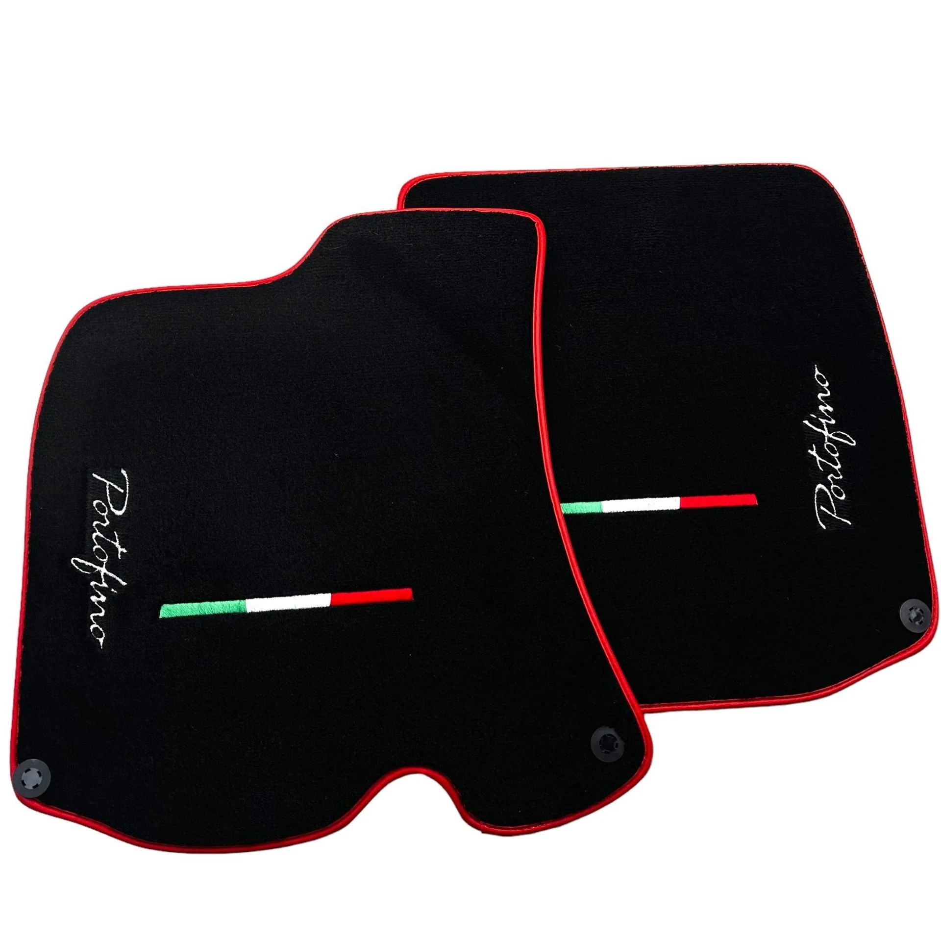 Ferrari Portofino custom fit floor mats, premium quality material, precise fitment, stylish design with Italian colors.