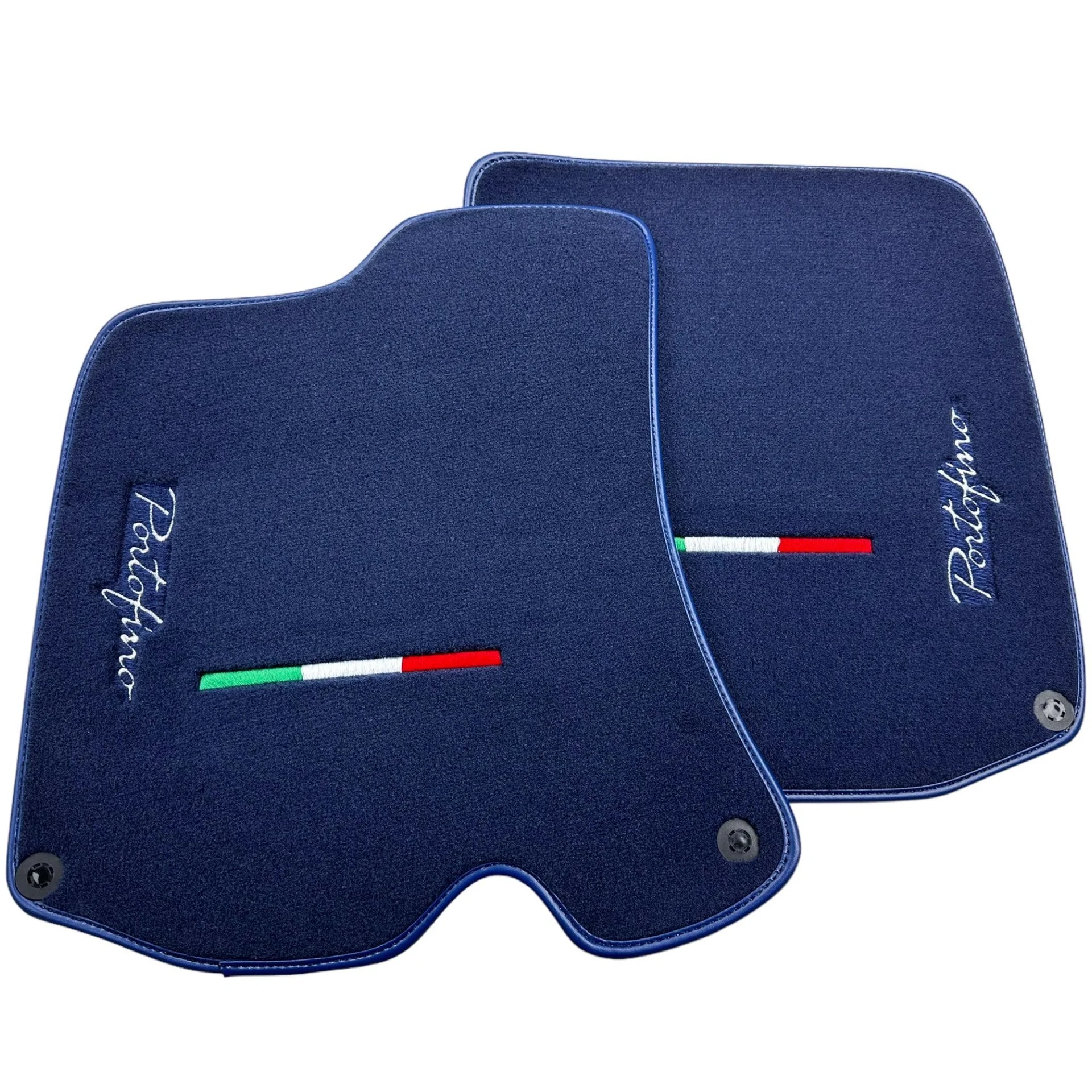 Dark blue floor mats for Ferrari Portofino front view