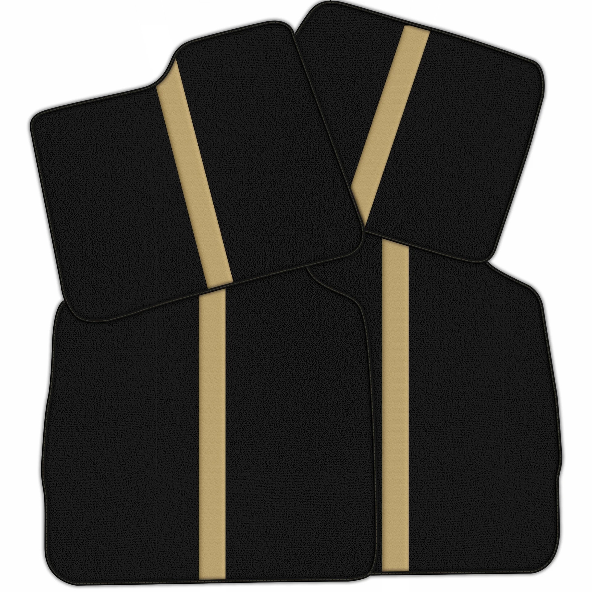 Ferrari Purosangue custom fit floor mats, premium quality, featuring precise fitment and stylish black with gold accents.