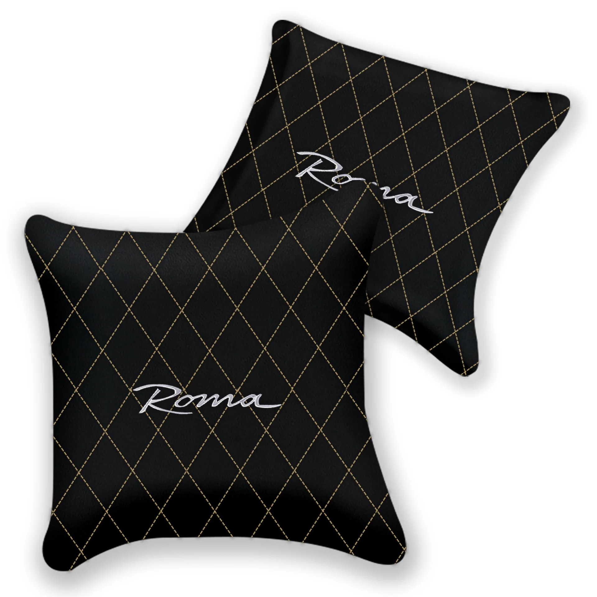 Custom fit Ferrari Roma floor mats, premium quality material, precise fitment, featuring elegant diamond pattern.