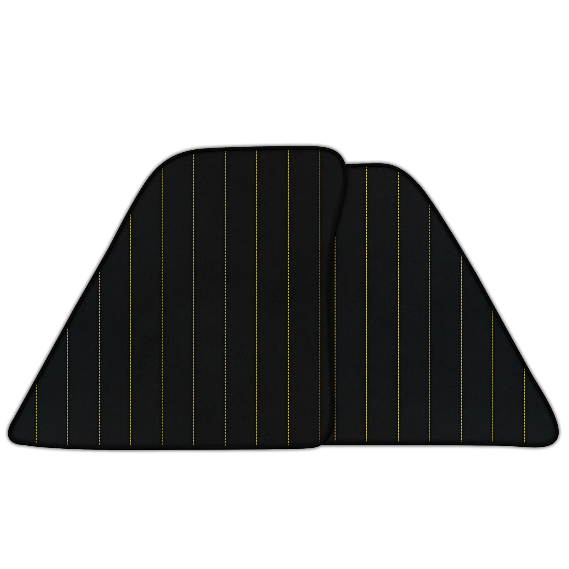 Custom fit Ferrari SF90 Stradale floor mats, premium quality material, featuring precise fitment and stylish yellow stitching