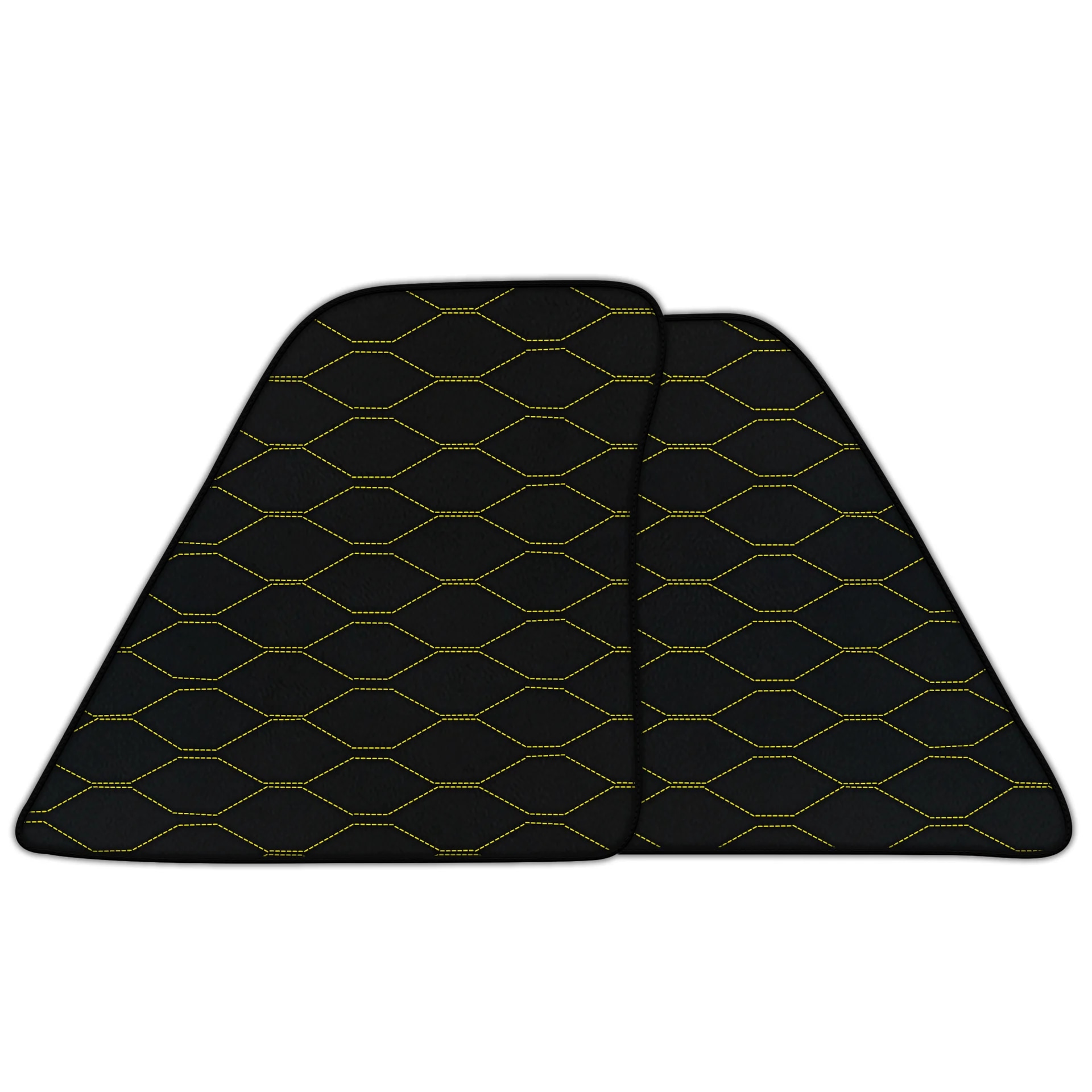 Ferrari SF90 Stradale floor mats, premium quality with custom fit, featuring precise fitment and stylish yellow stitching.